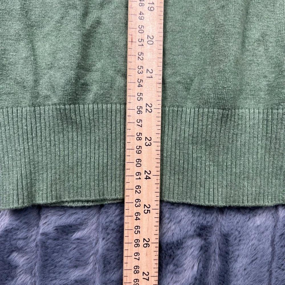 Banana Republic Mens V-Neck Cotton Sweater Sage Green Size M 12056
